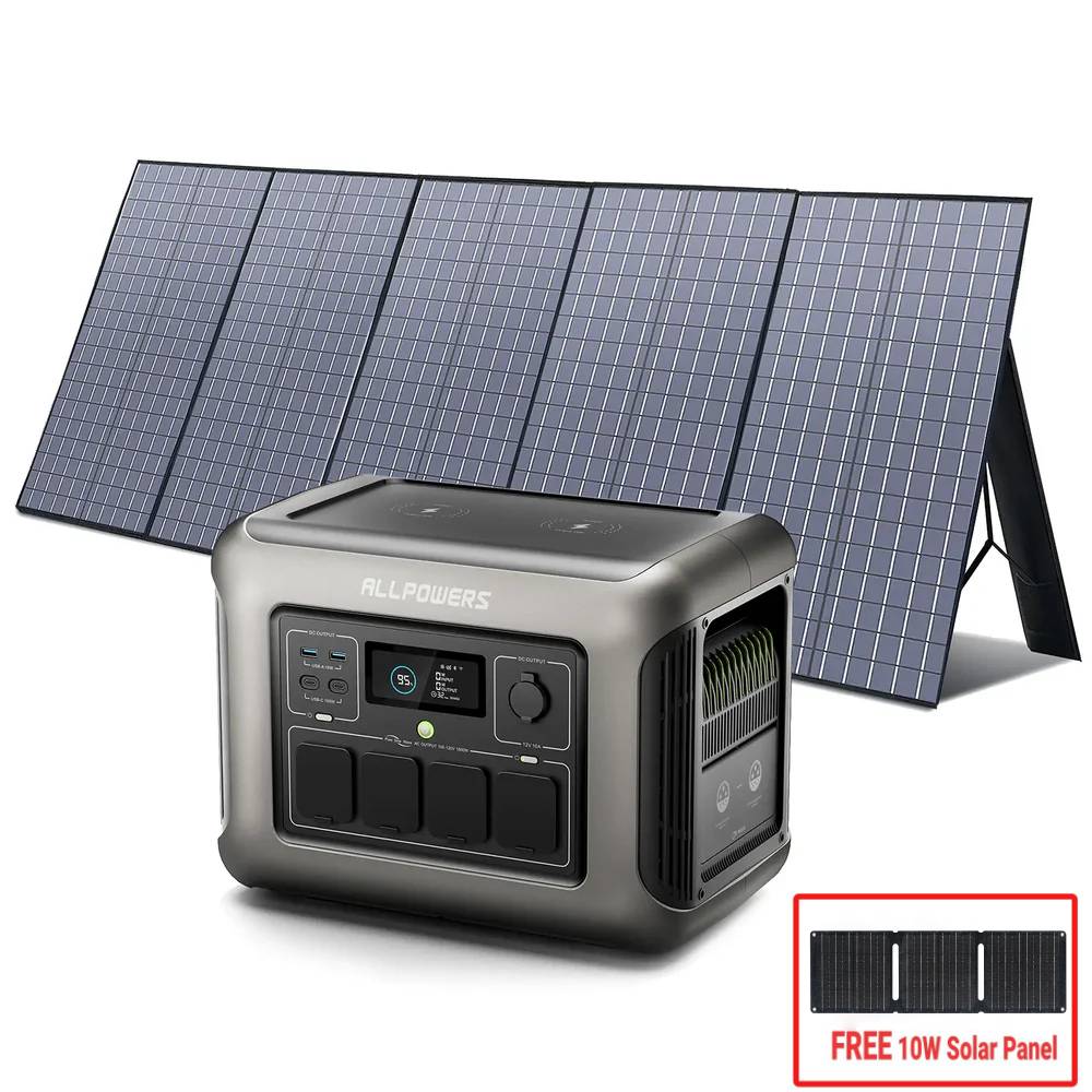 Zestaw generatora słonecznego ALLPOWERS 1800 W (R1500 + panel słoneczny SP037 400 W)