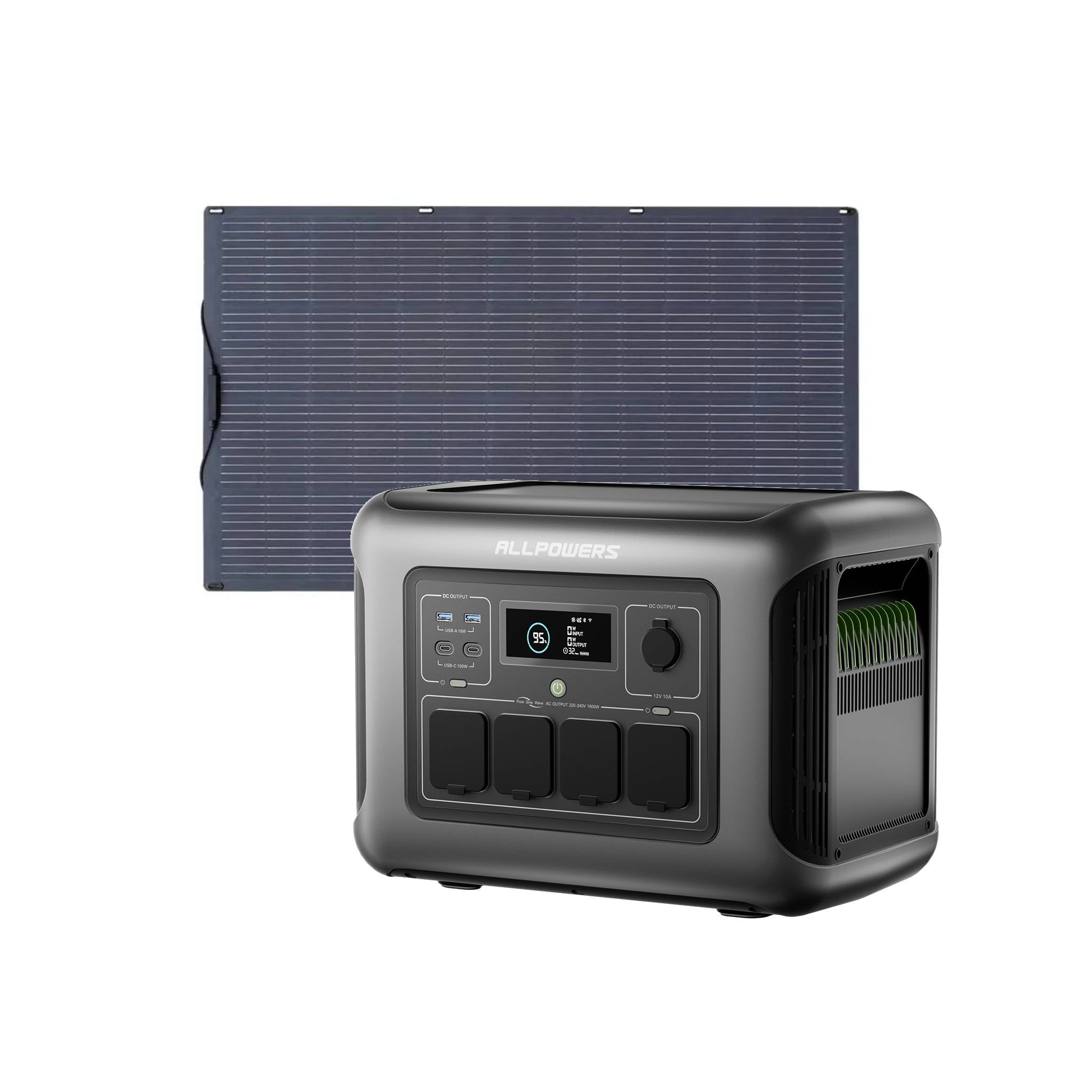 ALLPOWERS Solar Generator Kit 1600W (R1500 LITE + SF200 200W Flexible Solar Panel)
