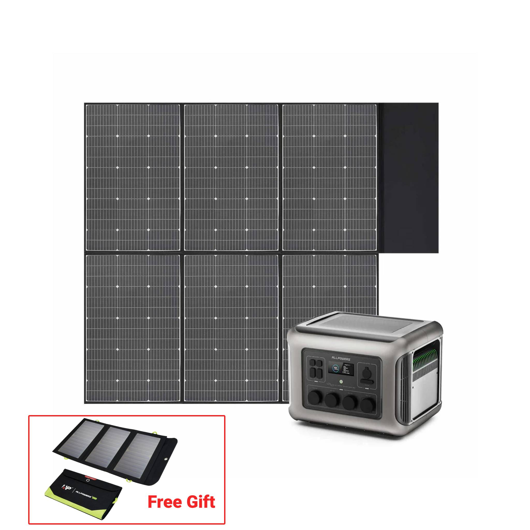 ALLPOWERS Solar Generator Kit 2500W (R2500 + SP039 600W Solar Panel)