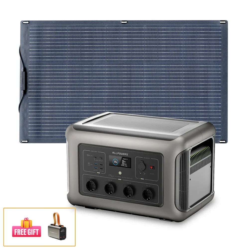 ALLPOWERS Solar Generator Kit 3500W (R3500 + SF200 200W Flexible Solar Panel)