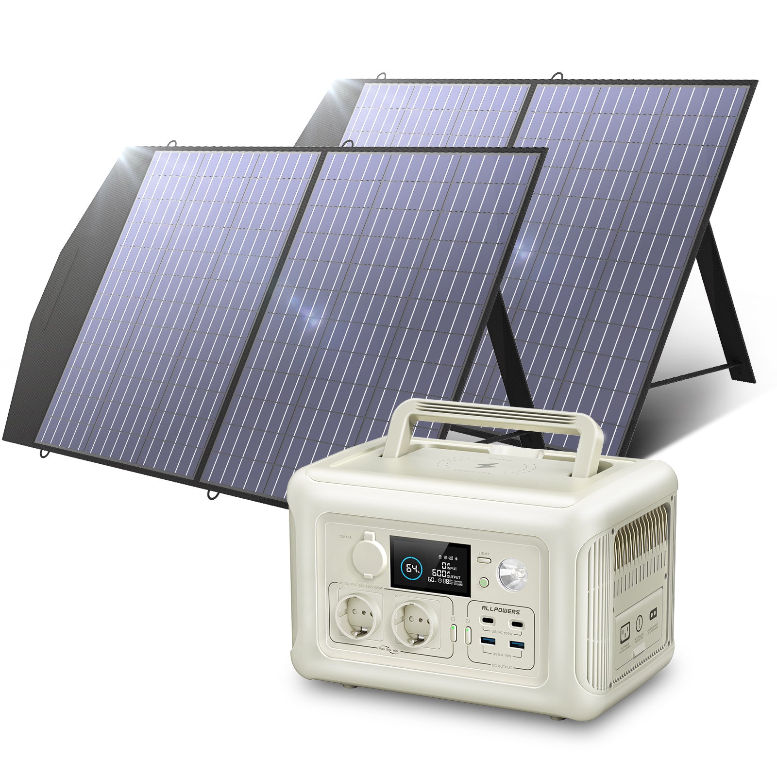 ALLPOWERS Solar Generator Kit 600W (R600 + SP027 100W Solar Panel)