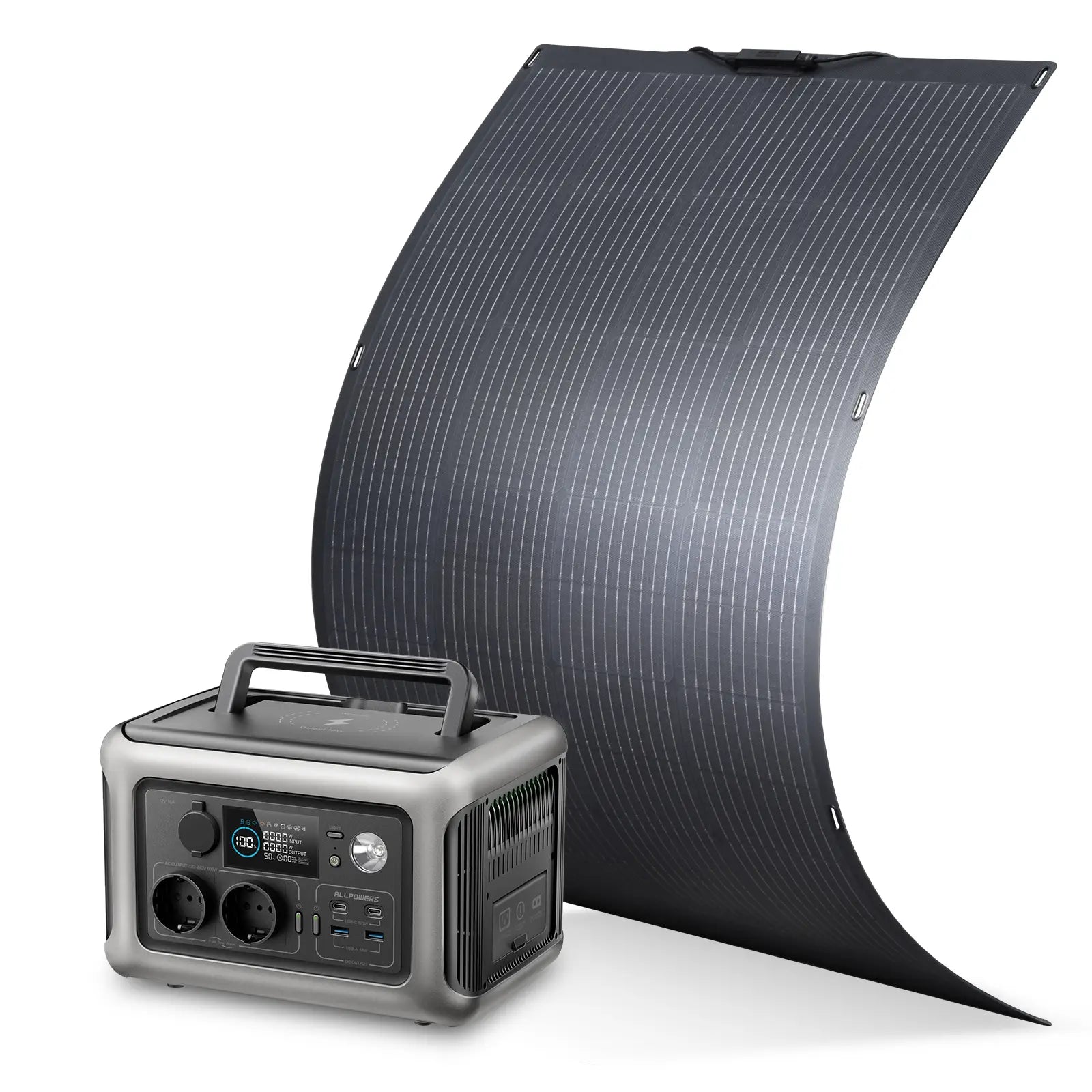 ALLPOWERS Solar Generator Kit 600W (R600 + SF200 200W Flexible Solar Panel)