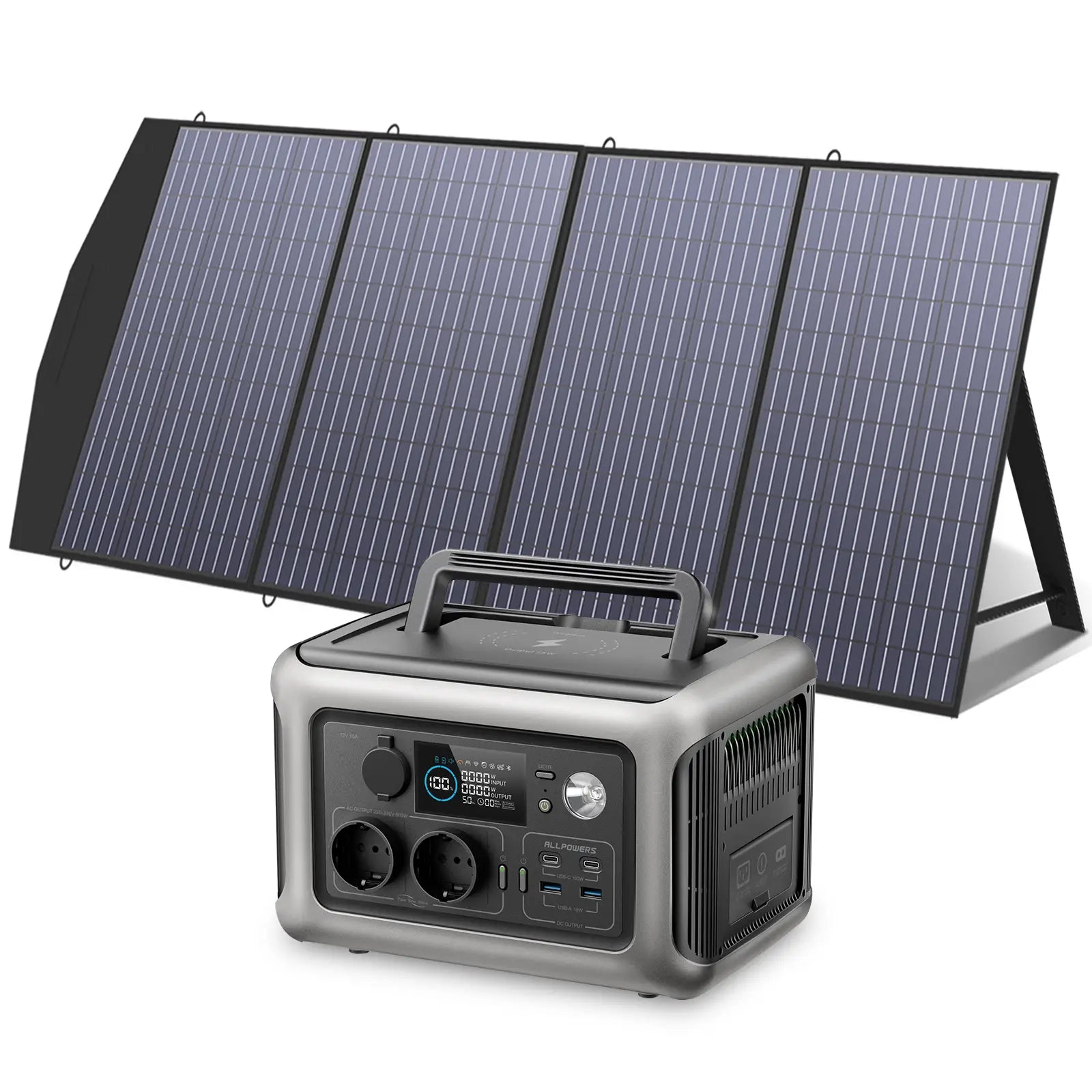 ALLPOWERS R600 Solar Generator 600W Portable Power Station 299Wh with SP033 200W Solar Panel