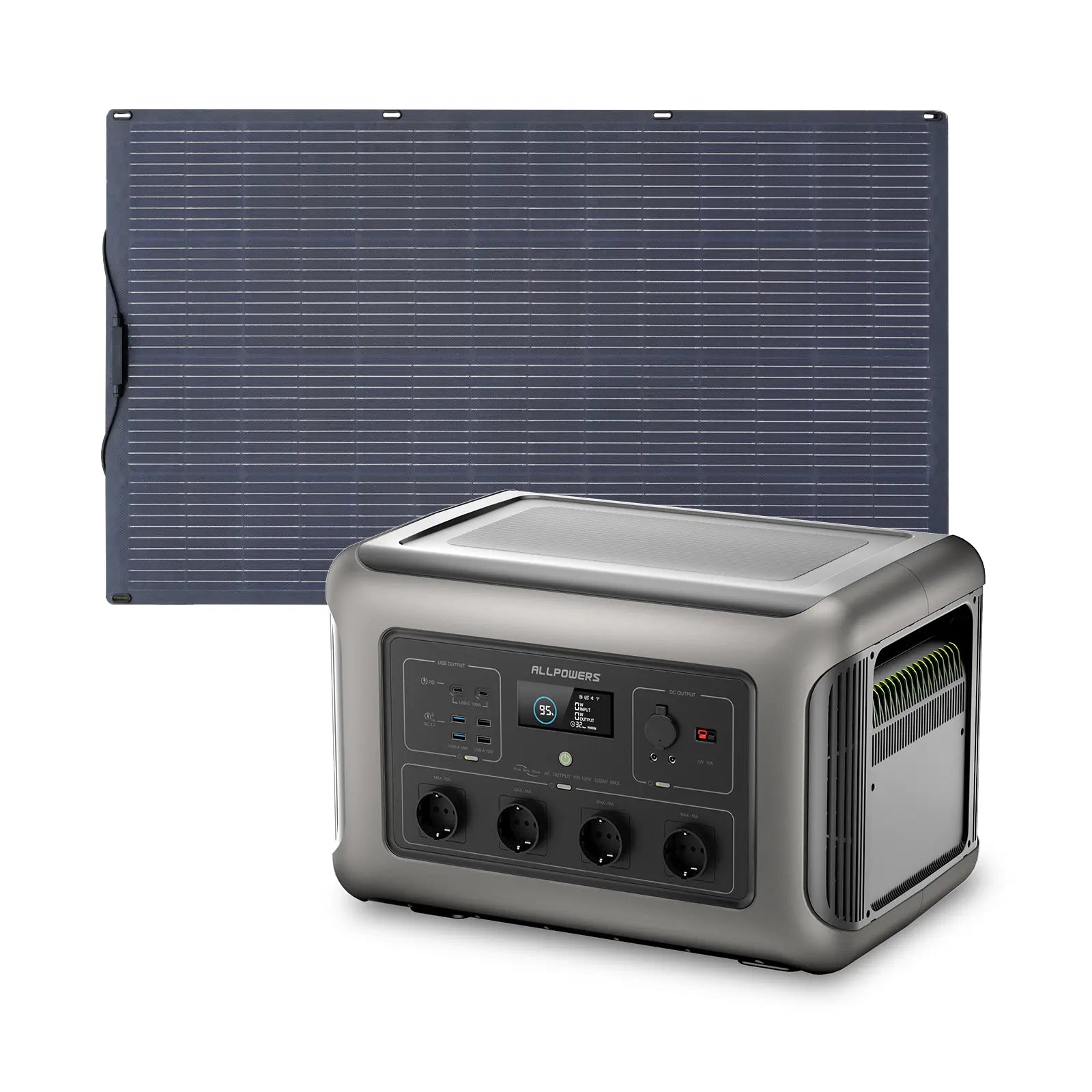 ALLPOWERS Solar Generator Kit 3500W (R3500 + SF200 200W Flexible Solar Panel)