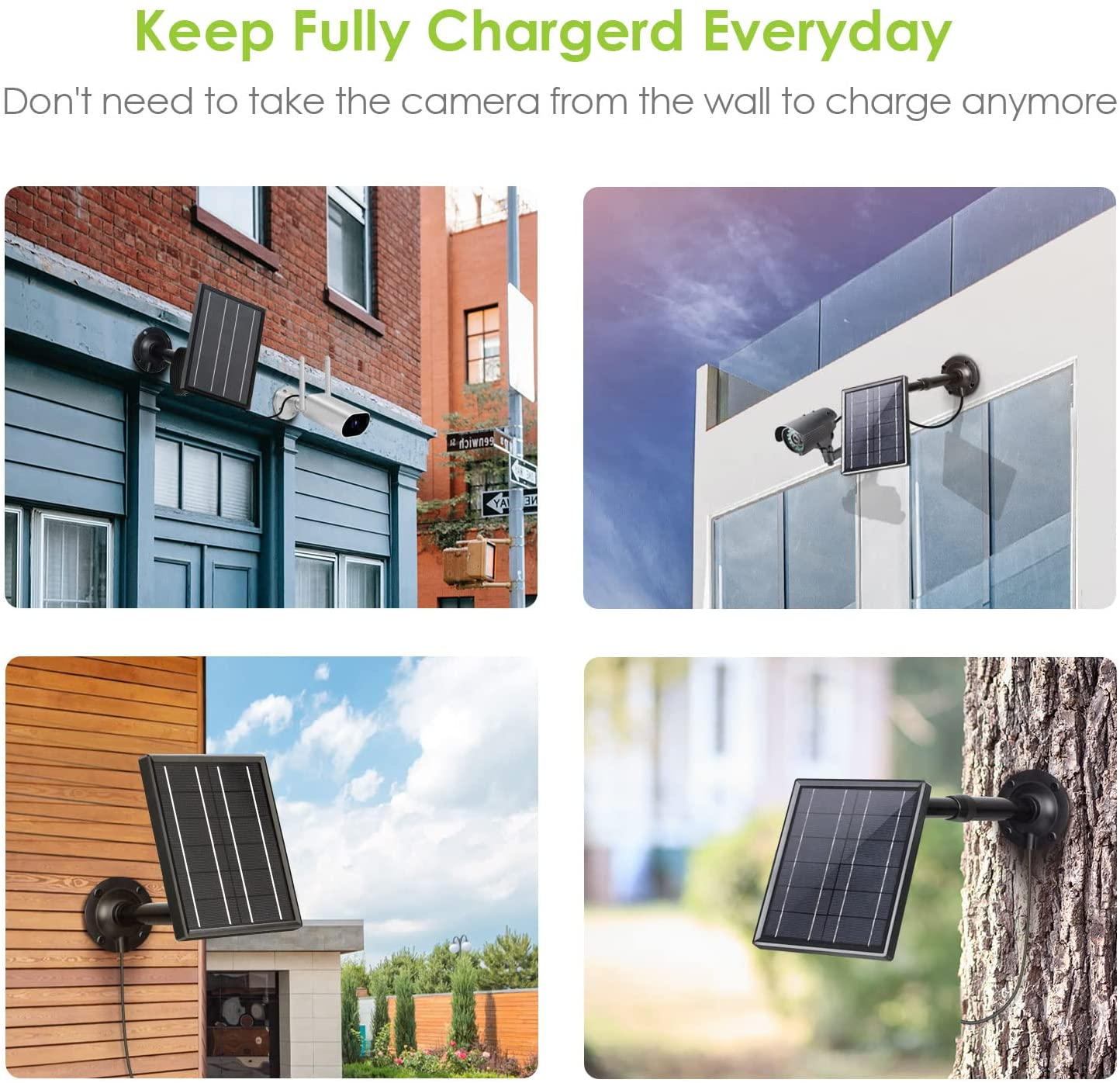 ALLPOWERS 5V 3.5W Solar Panel Kit for Outdoor Security Camera ALLPOWERS