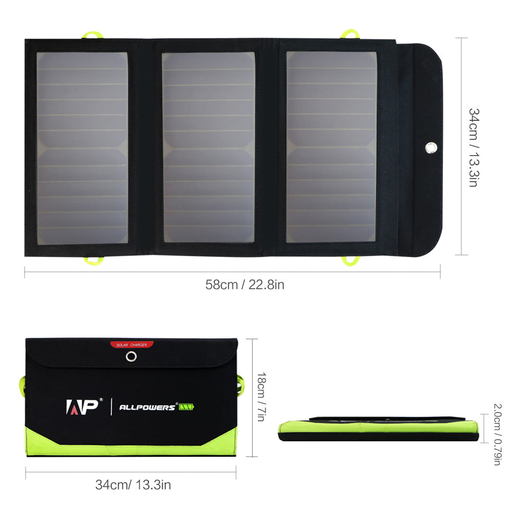 ALLPOWERS SP002 Solar Panel Built-in 10000mAh Battery 5V 21W ALLPOWERS